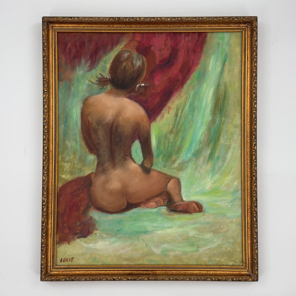 Vintage Original Oil Painting of a Female Nude Study